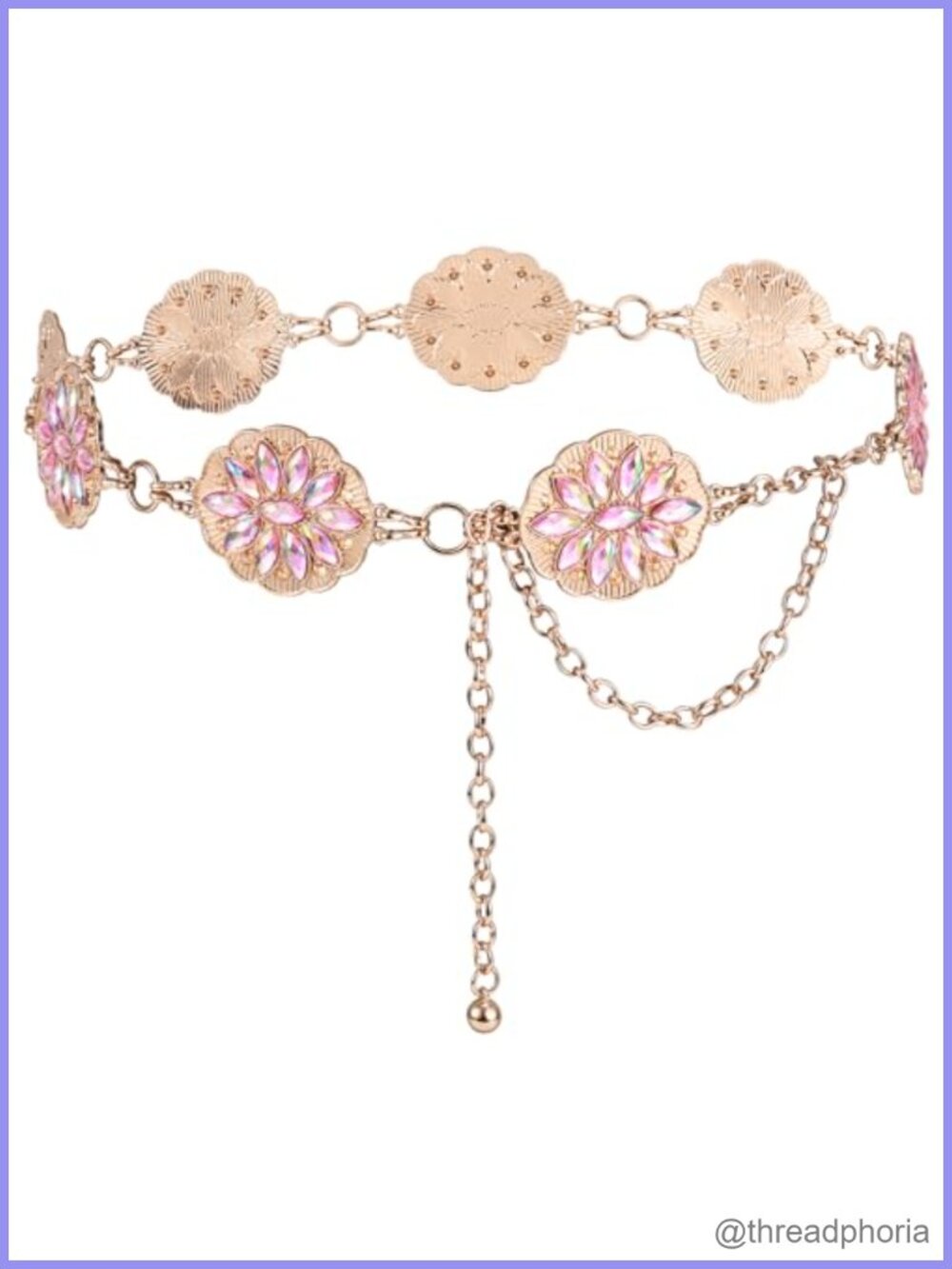 Western Concho Waist Belt Zinc Alloy Adjustable Cowgirl Rhinestone